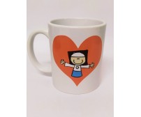 Caneca Cerâmica Coração Vermelha ID G