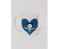 Caneca Cerâmica Coração Azul ID G